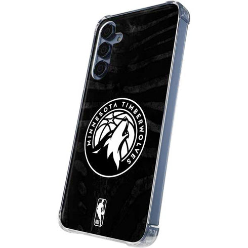 NBA Minnesota Timberwolves Black Animal Print Galaxy A35 5G Clear Case